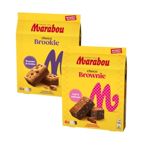 Marabou Choco Brownie & Brookie Set (132g & 150g) | Knusprige Brookies & Saftige Brownies mit Zarter Marabou Schokolade aus Schweden von Needforsweet