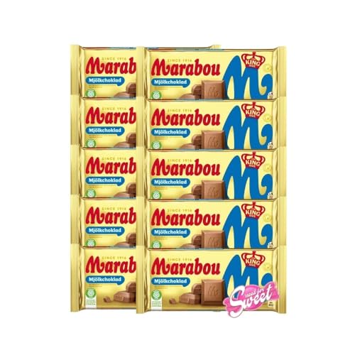 Marabou Mjölk Vollmilchschokolade Multipack - 10x 220g - Schwedische Köstlichkeit im Needforsweetkarton von Needforsweet