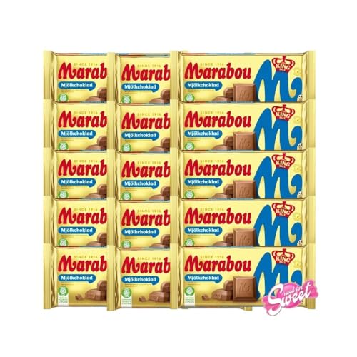 Marabou Mjölk Vollmilchschokolade Multipack - 15x 220g - Schwedische Köstlichkeit von Needforsweet