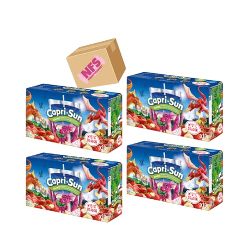 Needforsweet Capri-Sun Mystic Dragon 4x 10er Pack (4x 0,2l) – Drachenfrucht, Apfel, Banane & Erdbeere – neue Sorte im Karton – Fruchtsaftgetränk ohne Kohlensäure von Needforsweet