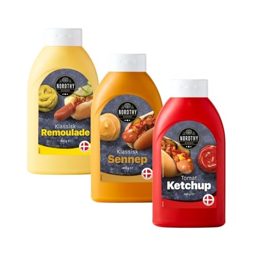 Nordthy Trio-Pack: 400ml Remoulade, 400ml Senf, 400ml Ketchup – 1200ml Genuss pur! von Needforsweet