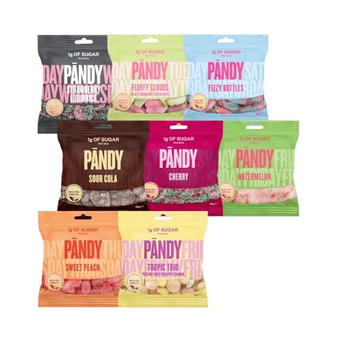 Pändy Low-Sugar Candy Mix -8 leckere Sorten, 1g Zucker pro Beutel Klimafreundlich hergestellt von Needforsweet