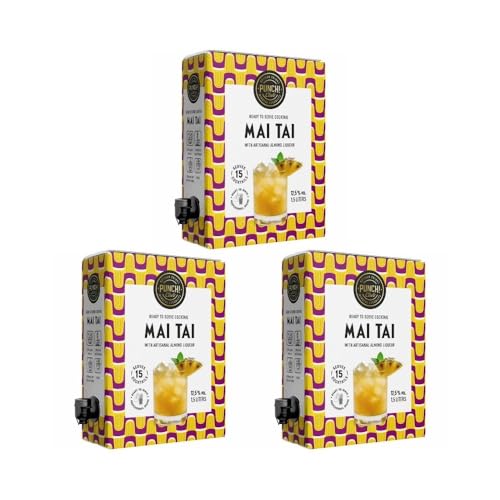 Punch Club Mai Tai 3er-Pack, 12,5%, 4,5L – Premium Cocktail für Zuhause, der Urlaubserinnerungen weckt! by Needforsweet von Needforsweet