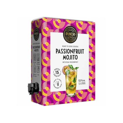 Punch Club Passionfruit Mojito 1,5L - Exotischer Genuss für Partys & Feste mit 12,5% Alkoholgehalt, perfekt gekühlt by Needforsweet von Needforsweet