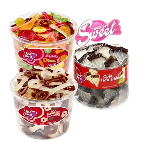 Red Band Mega Schnuller Mix - 3,6 kg Fruchtgummi, Cola & Super Sauer von Needforsweet