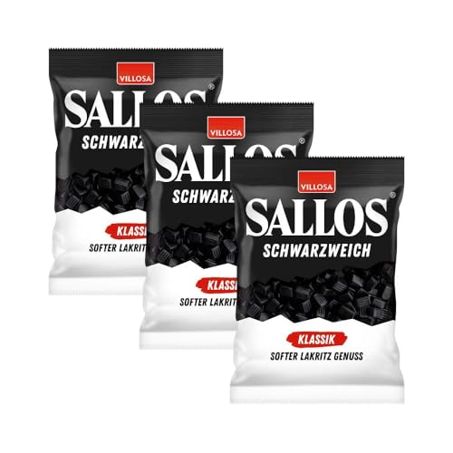 Sallos Schwarzweich Klassik 3x200g – Intensiv weiche Lakritz von Needforsweet