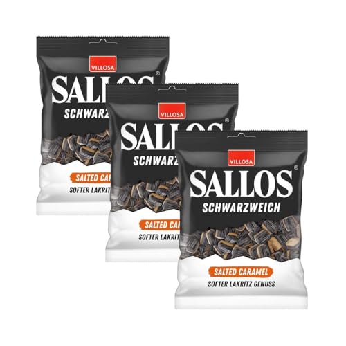 Sallos Schwarzweich Salted Caramel 3x200g - Lakritz trifft Karamell! Süß, salzig, unverschämt gut von Needforsweet