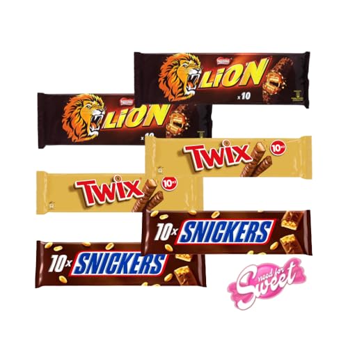 Süße Vielfalt im Sparpack: Lion, Snickers, Twix – 60er Riegel-Set von Needforsweet