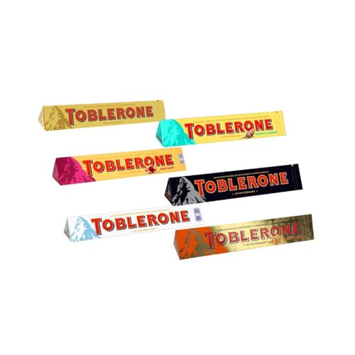 Toblerone Ultimate 6 Pack - 6x 360g - Milk Chocolate, Fruit & Nut, White Chocolate, Dark Chocolate, Gingery Orange & Crunchy Almond von Needforsweet