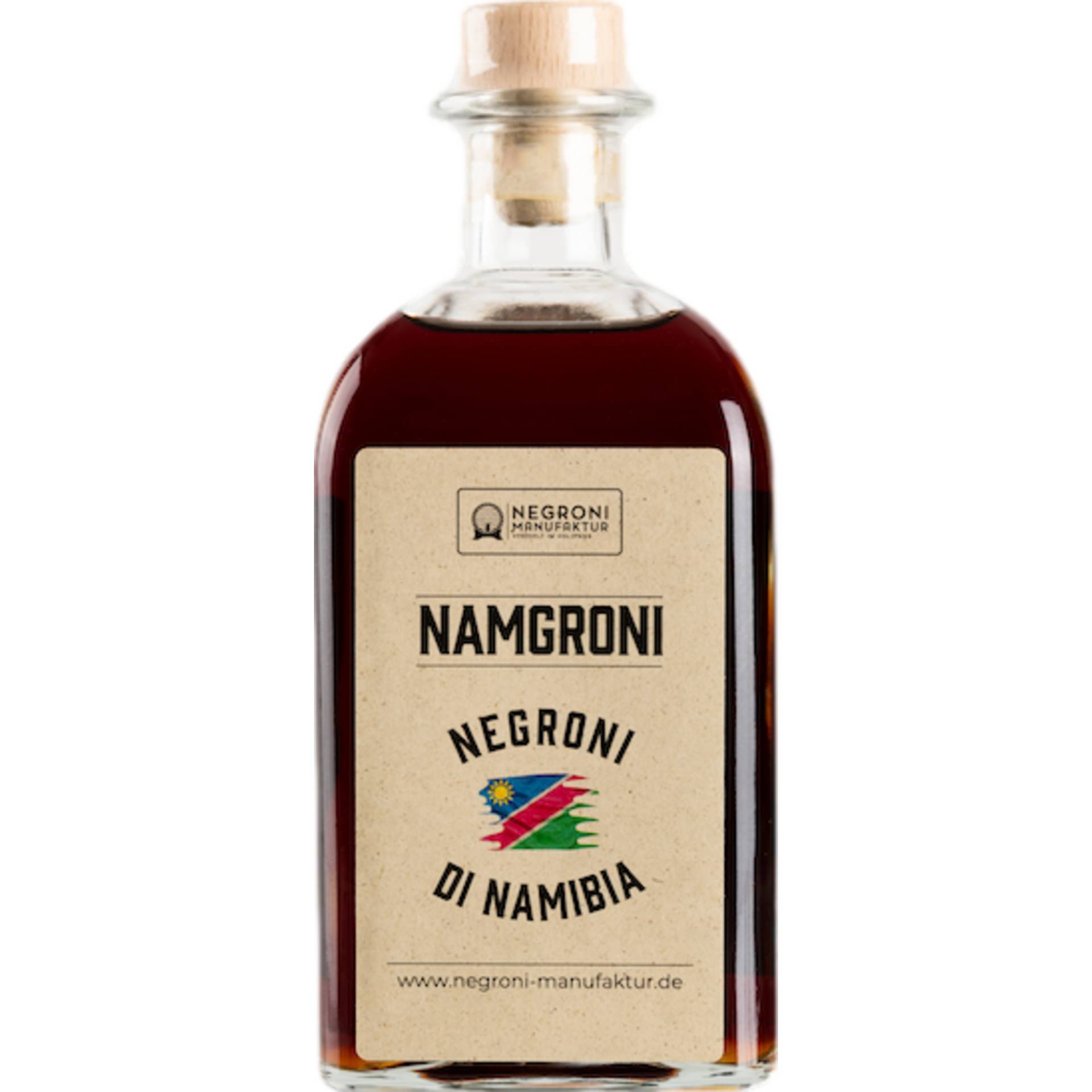 Negroni di Namibia, Deutschland, 0,5 L, 37% Vol., Spirituosen von Negroni Manufaktur GmbH, Spixstr. 31, 81539 München