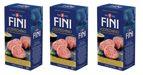 3x Fini Il Cotechino 100% Italienische Spezialität mit italienischem Fleisch Glutenfrei 500g von Negroni