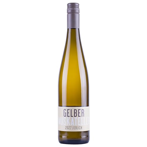 Nehrbaß - “Gelber Muskateller 2022” - Weißwein lieblich 1 x á 0,75 Liter - Vegan - Aus Deutschland (Rheinhessen) - mit Schraubverschluss - Qualitätswein von Nehrbaß