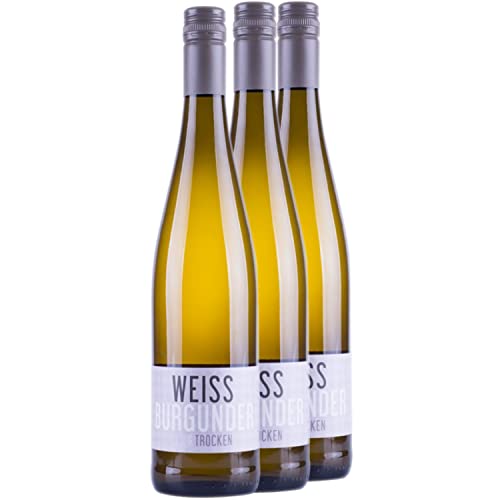 Nehrbaß - “Weißburgunder 2022” - Weißwein trocken 3 x á 0,75 Liter - Qualitätswein - Vegan - Aus Deutschland (Rheinhessen) - mit Schraubverschluss von Nehrbaß