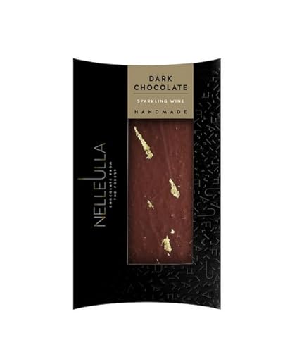 Nelleulla Handmade Dark Chocolate Sparkling Wine mit Blattgold 80g von Nelleulla