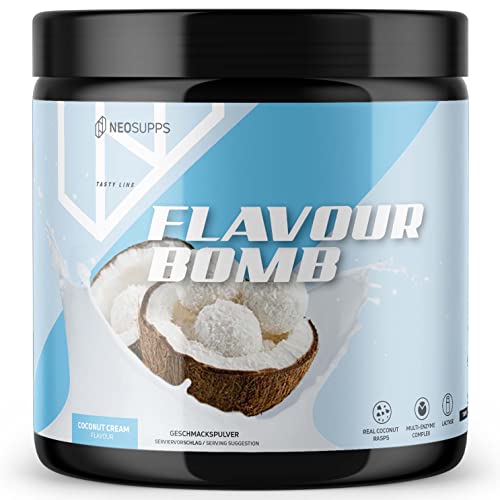 Neosupps Geschmackspulver COCONUT CREAM - 1 x 250g Kalorienarmes Flavour Pulver - nur 8 kcal pro Portion - Vielseitig einsetzbar für Lebensmittel & Getränke - Flavour Powder - Flavor Bomb von Neosupps