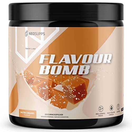 Neosupps Geschmackspulver SALTED CARAMEL - 1 x 250g Kalorienarmes Flavour Pulver - nur 8 kcal pro Portion - Vielseitig einsetzbar für Lebensmittel & Getränke - Flavour Powder - Flavor Bomb von Neosupps