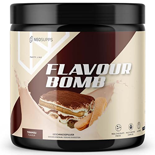 Neosupps Geschmackspulver TIRAMISU - 1 x 250g Kalorienarmes Flavour Pulver - nur 8 kcal pro Portion - Vielseitig einsetzbar für Lebensmittel & Getränke - Flavour Powder - Flavor Bomb von Neosupps