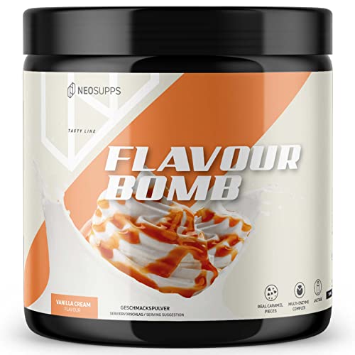 Neosupps Geschmackspulver VANILLA CREAM - 1 x 250g Kalorienarmes Flavour Pulver - nur 8 kcal pro Portion - Vielseitig einsetzbar für Lebensmittel & Getränke - Flavour Powder - Flavor Bomb von Neosupps