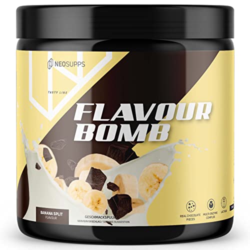 Neosupps Geschmackspulver BANANA SPLIT - 1 x 250g Kalorienarmes Flavour Pulver - nur 8 kcal pro Portion - Vielseitig einsetzbar für Lebensmittel & Getränke - Flavour Powder - Flavor Bomb von Neosupps