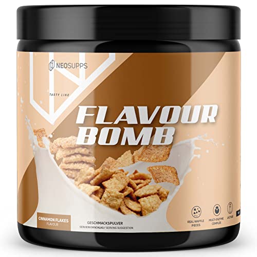 Neosupps Geschmackspulver CINNAMON FLAKES - 1 x 250g Kalorienarmes Flavour Pulver - nur 8 kcal pro Portion - Vielseitig einsetzbar für Lebensmittel & Getränke - Flavour Powder - Flavor Bomb von Neosupps