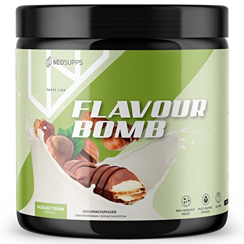 Neosupps Geschmackspulver HAZELNUT CREAM - 1 x 250g Kalorienarmes Flavour Pulver - nur 8 kcal pro Portion - Vielseitig einsetzbar für Lebensmittel & Getränke - Flavour Powder - Flavor Bomb von Neosupps