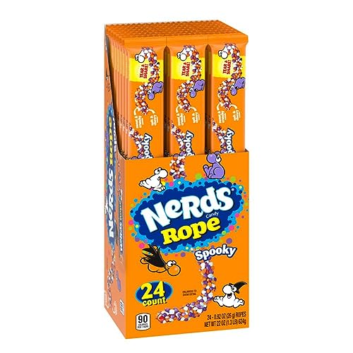 (4 Seile x 26 g) Gruselige Nerds Seile einzeln verpackt Süßigkeiten für Leckerli-Tüten Halloween und Herbst-Themen-Nerd-Seile Candy von Nerds