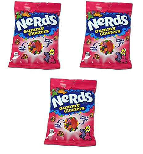 Nerds Gummy Clusters – Delicious Tangy and Crunchy Sweet and Rubber Flavor (32 oz), 3 Stück von Nerds