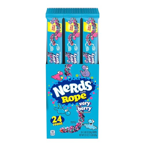 Nerds Rope Candy Very Berry USA, 26 g, einzeln verpackt, 24 Stück von Nerds