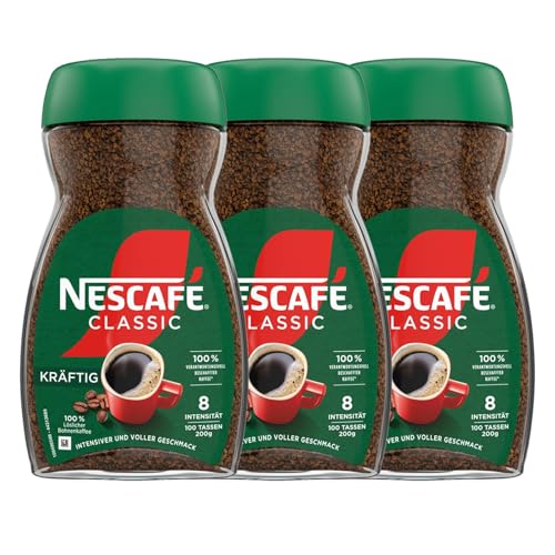 NESCAFÉ Classic Kräftig, löslicher Bohnenkaffee aus dunkel gerösteten Kaffeebohnen von NESCAFÉ