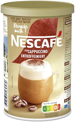 NESCAFÉ GOLD Typ Cappuccino Entkoffeiniert, Getränkepulver aus entkoffeiniertem löslichem Bohnenkaffee, vollmundig & aromatisch, koffeinfrei, 1er Pack (1 x 250g) von Nescafé