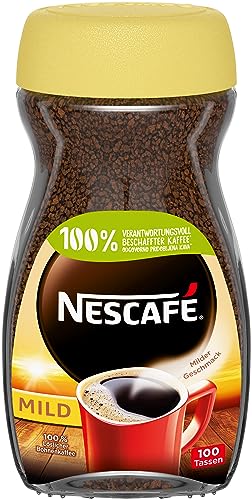 NESCAFÉ CLASSIC Mild, löslicher Bohnenkaffee aus mitteldunkel gerösteten Kaffeebohnen, milder Geschmack & intensives Aroma, koffeinhaltig, 1er Pack (1 x 200g) von NESCAFÉ