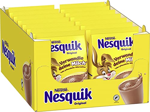 Nescafé Nestlé NESQUIK, kakaohaltiges Getränkepulver zum Einrühren in Milch, 14er Pack (14x400g) von NESCAFÉ