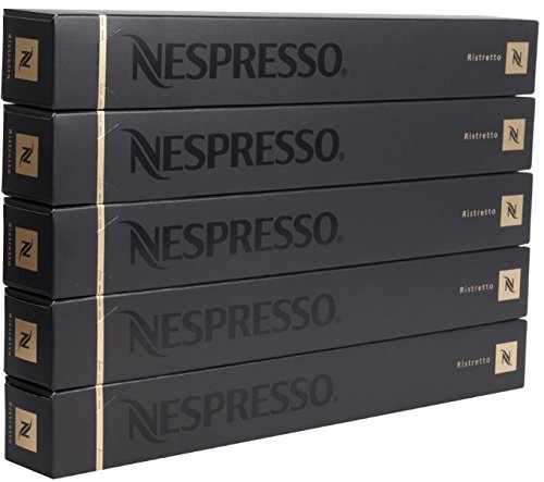 Nespresso Ristretto Kaffeekapseln, 50 Kapseln, 5 Hüllen, langer Ablauf von Nespresso