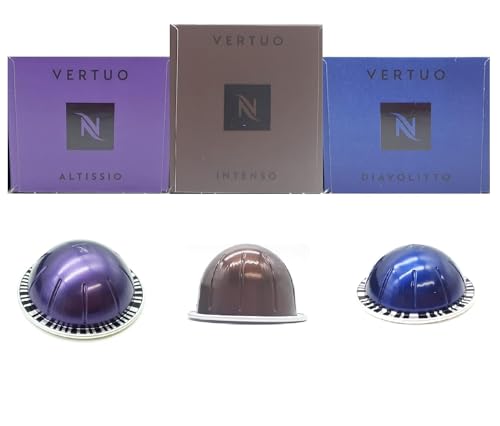 Nespresso Vertuo Intense Leistungsstarke Selection Mix Kaffeepads mit langem Ablaufdatum, Kapseln Intenso Altissio Diavollito, 30 Pads, 3 Hüllen von Nespresso