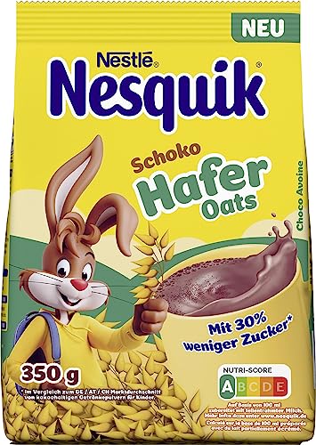 NESQUIK Schoko Hafer, Kakaohaltiges Getränkepulver mit Hafer zum Einrühren in Milch, 1er Pack (1 x 350g) von Nesquik