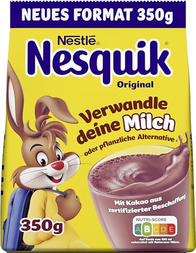 Nestlé NESQUIK, kakaohaltiges Getränkepulver zum Einrühren in Milch, 1er Pack (1 x 350g) von Nesquik