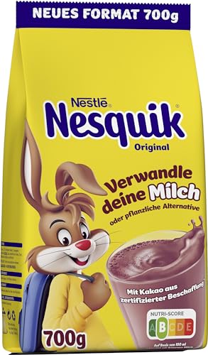 Nestlé NESQUIK, kakaohaltiges Getränkepulver zum Einrühren in Milch, 1er Pack (1 x 700g) von Nesquik