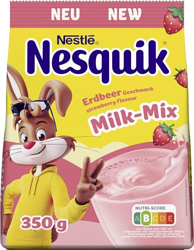 Nestlé NESQUIK Erdbeer, Getränkepulver mit Erdbeergeschmack, 1er Pack (1x350g) von Nesquik