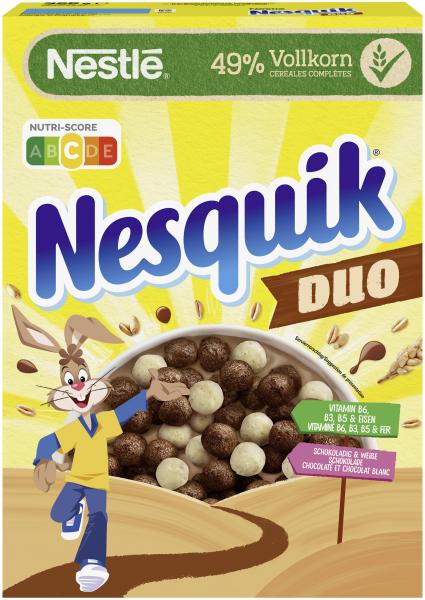 Nestlé Nesquik Duo, braune und weiße Schoko Cerealien mit Vollkorn von Nestlé Cerealien