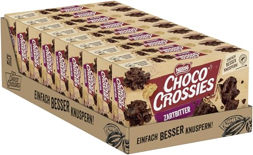 Nestlé CHOCO CROSSIES Zartbitter, knusperleichte Flakes in dunkler Schokolade, 9er Pack (9 x 2 à 75g) von Nestlé Choco Crossies