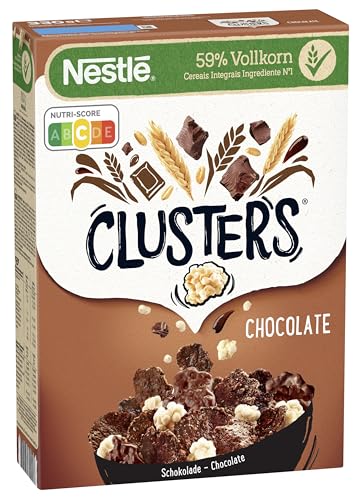 Nestlé CLUSTERS Schokolade, Cerealien aus 59 % Vollkorn, mit Schokolade & Mandeln, enthält Vitamine, Calcium & Eisen, 1er Pack (1x330g) von Nestlé