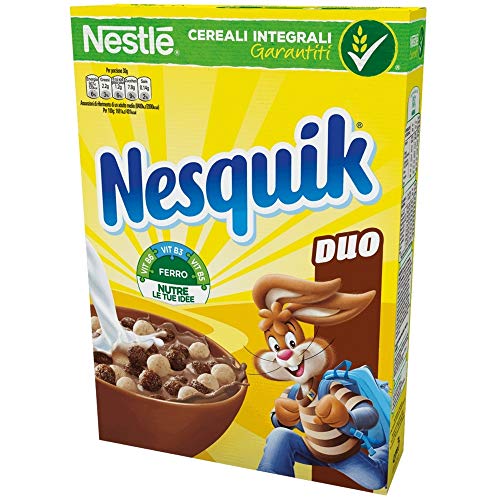 3x Nestlé Cereali Nesquik DUO cioccolato Cerealien ganze Körner Schokolade 325 g von Nestlé