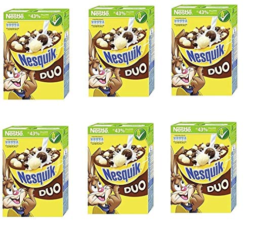 6x Nestlé Cereali Nesquik DUO cioccolato Cerealien ganze Körner Schokolade 325 g von Nestlé