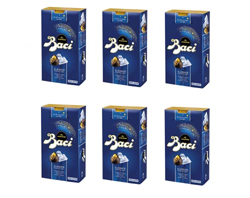 6x Perugina Baci Bijou Classico Pralinen mit Extra dunkle Schokoladenpraline gefüllt mit Haselnüssen 200g von Nestlé