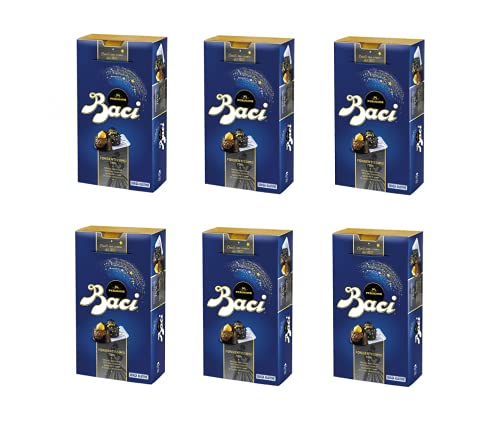 6x Perugina Baci Bijou Fondentissimo 70% Extra dunkle Schokoladenpraline gefüllt mit karamellisierten Haselnüssen und Kakaobohnen 200g von Nestlé