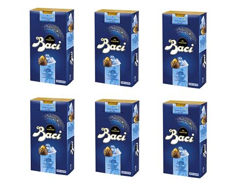 6x Perugina Baci Bijou Latte Pralinen mit Milchschokolade gefüllt mit Gianduja und Haselnuss 200g von Nestlé