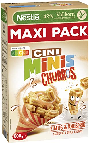 Nestlé CINI MINIS Churros Frühstücks-Cerealien mit 42% Vollkorn-Anteil, 1er Pack (1x600g) von Nestlé