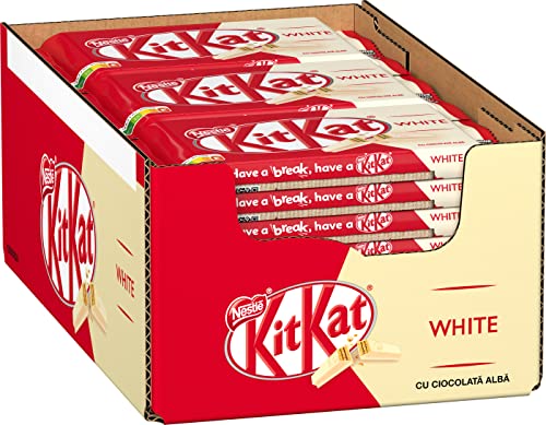 Nestlé KitKat White Schokoriegel, Knusper-Riegel mit weißer Schokolade & knuspriger Waffel, 24er Pack (24 x 41,5g) von Kitkat