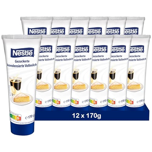 Nestlé Kondensmilch | gezuckert zum verfeinern von Nachspeisen und Kaffee | (170 g (12er Pack)) von Nestlé