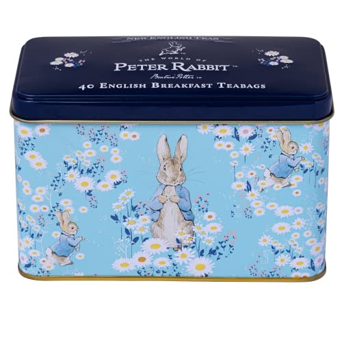 New English Teas - Breakfast Tea 40 Tea Bags - Beatrix Potter Tin - Daisies von New English Teas